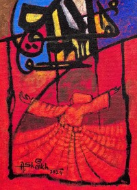 Anwer Sheikh, 10 x 14 Inch, Acrylic on Canvas, Calligraphy Painting, AC-ANS-066
